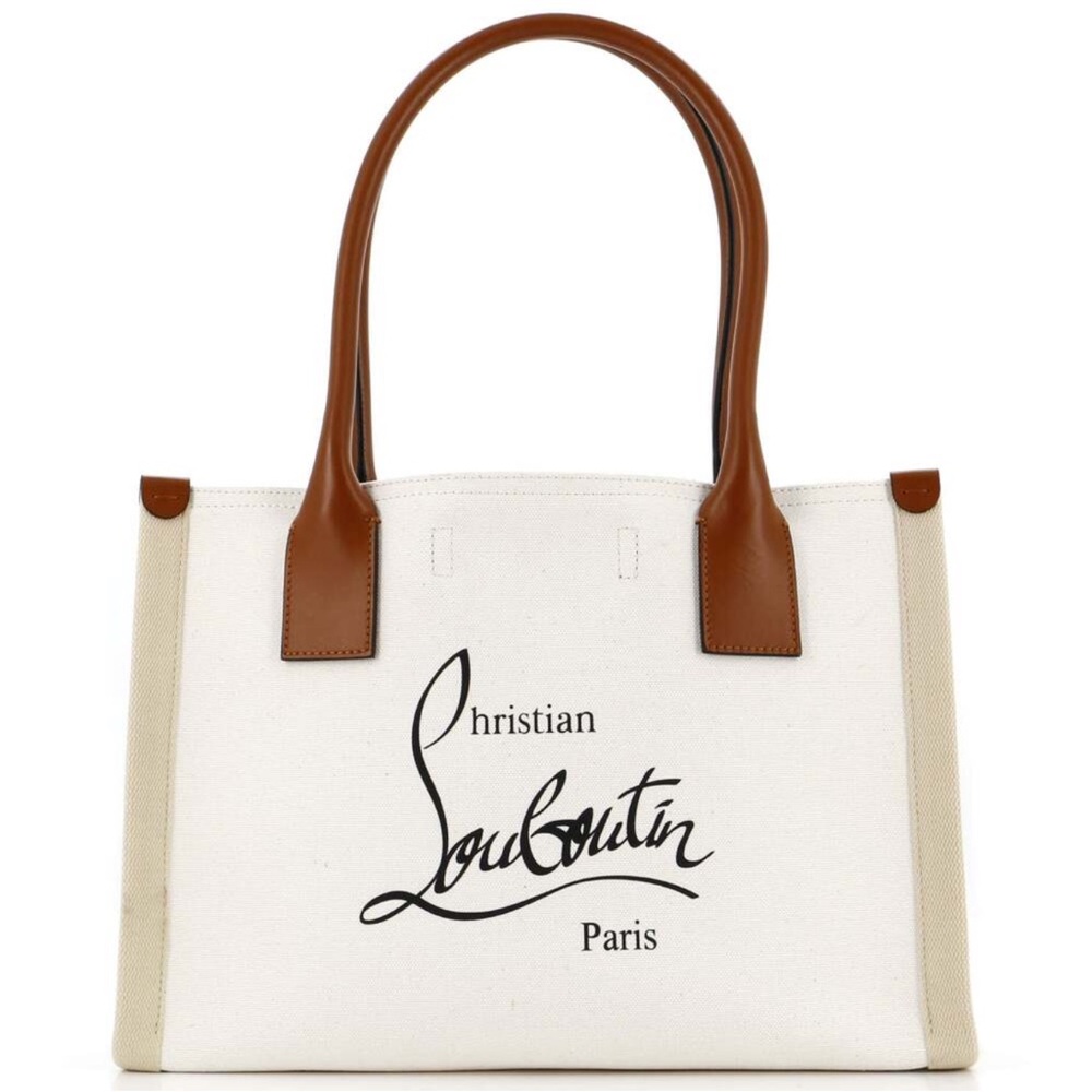 Christian Louboutin Cream and Brown Tote Bag